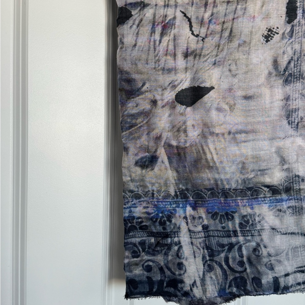 Suzi Roher Blue Tie-Dye Scarf